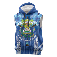 Viva El Salvador Sleeveless Hoodie Happy Independence Day - Wonder Print Shop