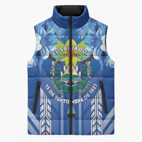 Viva El Salvador Sleeveless Puffer Jacket Happy Independence Day - Wonder Print Shop
