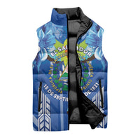 Viva El Salvador Sleeveless Puffer Jacket Happy Independence Day - Wonder Print Shop