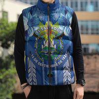 Viva El Salvador Sleeveless Puffer Jacket Happy Independence Day - Wonder Print Shop