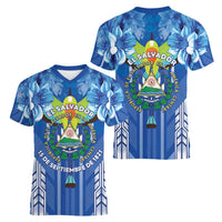 Viva El Salvador Women V-Neck T-Shirt Happy Independence Day - Wonder Print Shop