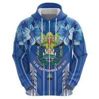 Viva El Salvador Zip Hoodie Happy Independence Day - Wonder Print Shop
