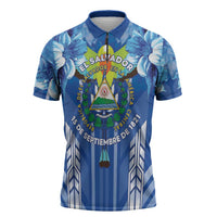 Viva El Salvador Zipper Polo Shirt Happy Independence Day - Wonder Print Shop