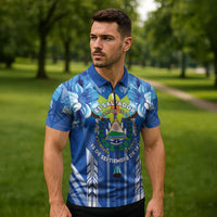 Viva El Salvador Zipper Polo Shirt Happy Independence Day - Wonder Print Shop