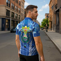 Viva El Salvador Zipper Polo Shirt Happy Independence Day - Wonder Print Shop
