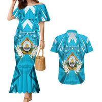 Honduras Independence Day Couples Matching Mermaid Dress and Hawaiian Shirt Coat Of Arms Special Style - Wonder Print Shop