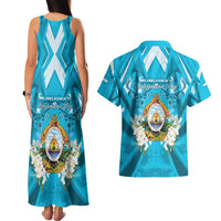 Honduras Independence Day Couples Matching Tank Maxi Dress and Hawaiian Shirt Coat Of Arms Special Style - Wonder Print Shop