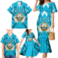 Honduras Independence Day Family Matching Mermaid Dress and Hawaiian Shirt Coat Of Arms Special Style - Wonder Print Shop