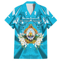 Honduras Independence Day Family Matching Off Shoulder Maxi Dress and Hawaiian Shirt Coat Of Arms Special Style - Wonder Print Shop