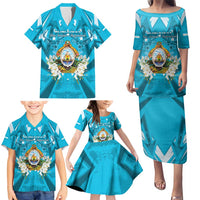 Honduras Independence Day Family Matching Puletasi and Hawaiian Shirt Coat Of Arms Special Style - Wonder Print Shop