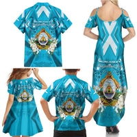 Honduras Independence Day Family Matching Summer Maxi Dress and Hawaiian Shirt Coat Of Arms Special Style - Wonder Print Shop