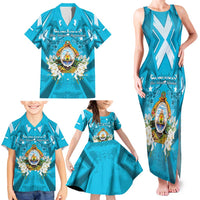 Honduras Independence Day Family Matching Tank Maxi Dress and Hawaiian Shirt Coat Of Arms Special Style - Wonder Print Shop