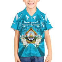 Honduras Independence Day Family Matching Tank Maxi Dress and Hawaiian Shirt Coat Of Arms Special Style - Wonder Print Shop
