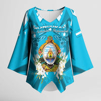 Honduras Independence Day Kimono Sleeve Blouse Coat Of Arms Special Style - Wonder Print Shop