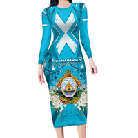 Honduras Independence Day Long Sleeve Bodycon Dress Coat Of Arms Special Style - Wonder Print Shop