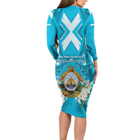 Honduras Independence Day Long Sleeve Bodycon Dress Coat Of Arms Special Style - Wonder Print Shop