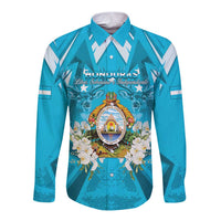 Honduras Independence Day Long Sleeve Button Shirt Coat Of Arms Special Style - Wonder Print Shop