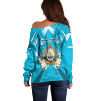 Honduras Independence Day Off Shoulder Sweater Coat Of Arms Special Style - Wonder Print Shop