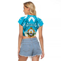 Honduras Independence Day Raglan Cropped T Shirt Coat Of Arms Special Style - Wonder Print Shop