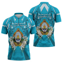 Honduras Independence Day Zipper Polo Shirt Coat Of Arms Special Style - Wonder Print Shop