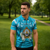 Honduras Independence Day Zipper Polo Shirt Coat Of Arms Special Style - Wonder Print Shop