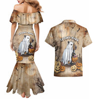 Halloween Capy Boo Ra Couples Matching Mermaid Dress and Hawaiian Shirt Spooky Bara Season LT05 - Wonder Print Shop