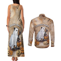 Halloween Capy Boo Ra Couples Matching Tank Maxi Dress and Long Sleeve Button Shirt Spooky Bara Season LT05 - Wonder Print Shop