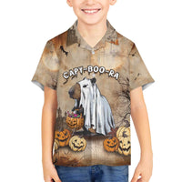 Halloween Capy Boo Ra Family Matching Off The Shoulder Long Sleeve Dress and Hawaiian Shirt Spooky Bara Season LT05 - Wonder Print Shop