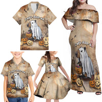 Halloween Capy Boo Ra Family Matching Off Shoulder Maxi Dress and Hawaiian Shirt Spooky Bara Season LT05 - Wonder Print Shop