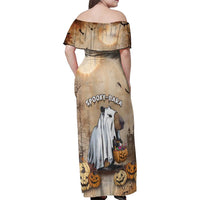 Halloween Capy Boo Ra Family Matching Off Shoulder Maxi Dress and Hawaiian Shirt Spooky Bara Season LT05 - Wonder Print Shop