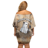 Halloween Capy Boo Ra Family Matching Off Shoulder Short Dress and Hawaiian Shirt Spooky Bara Season LT05 - Wonder Print Shop