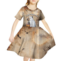 Halloween Capy Boo Ra Kid Short Sleeve Dress Spooky Bara Season LT05 - Wonder Print Shop
