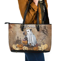 Halloween Capy Boo Ra Leather Tote Bag Spooky Bara Season LT05 - Wonder Print Shop