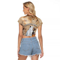 Halloween Capy Boo Ra Raglan Cropped T Shirt Spooky Bara Season LT05 - Wonder Print Shop