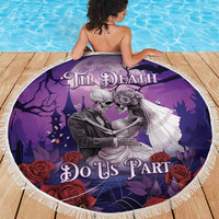 Halloween Skeleton Couple Beach Blanket Til Death Do Us Part LT05 - Wonder Print Shop