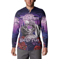 Personalised Halloween Skeleton Couple Button Sweatshirt Til Death Do Us Part LT05 - Wonder Print Shop