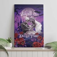 Halloween Skeleton Couple Canvas Wall Art Til Death Do Us Part LT05 - Wonder Print Shop