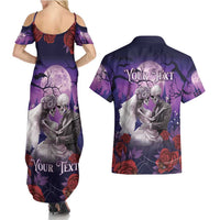 Personalised Halloween Skeleton Couple Couples Matching Summer Maxi Dress and Hawaiian Shirt Til Death Do Us Part LT05 - Wonder Print Shop