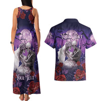 Personalised Halloween Skeleton Couple Couples Matching Tank Maxi Dress and Hawaiian Shirt Til Death Do Us Part LT05 - Wonder Print Shop