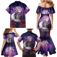 Personalised Halloween Skeleton Couple Family Matching Mermaid Dress and Hawaiian Shirt Til Death Do Us Part LT05 - Wonder Print Shop