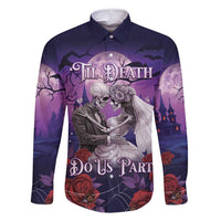 Personalised Halloween Skeleton Couple Family Matching Mermaid Dress and Hawaiian Shirt Til Death Do Us Part LT05 - Wonder Print Shop