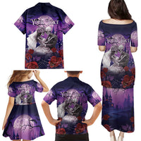 Personalised Halloween Skeleton Couple Family Matching Puletasi and Hawaiian Shirt Til Death Do Us Part LT05 - Wonder Print Shop