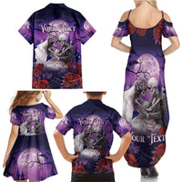 Personalised Halloween Skeleton Couple Family Matching Summer Maxi Dress and Hawaiian Shirt Til Death Do Us Part LT05 - Wonder Print Shop