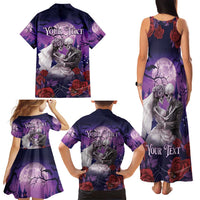 Personalised Halloween Skeleton Couple Family Matching Tank Maxi Dress and Hawaiian Shirt Til Death Do Us Part LT05 - Wonder Print Shop