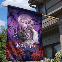 Halloween Skeleton Couple Garden Flag Til Death Do Us Part LT05 - Wonder Print Shop