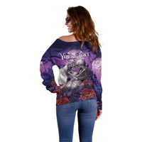 Personalised Halloween Skeleton Couple Off Shoulder Sweater Til Death Do Us Part LT05 - Wonder Print Shop