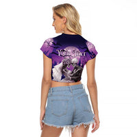 Personalised Halloween Skeleton Couple Raglan Cropped T Shirt Til Death Do Us Part LT05 - Wonder Print Shop