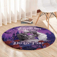 Halloween Skeleton Couple Round Carpet Til Death Do Us Part