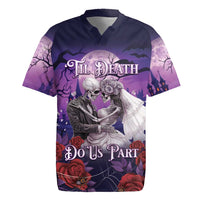 Personalised Halloween Skeleton Couple Rugby Jersey Til Death Do Us Part LT05 - Wonder Print Shop