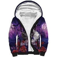 Personalised Halloween Skeleton Couple Sherpa Hoodie Til Death Do Us Part LT05 - Wonder Print Shop
